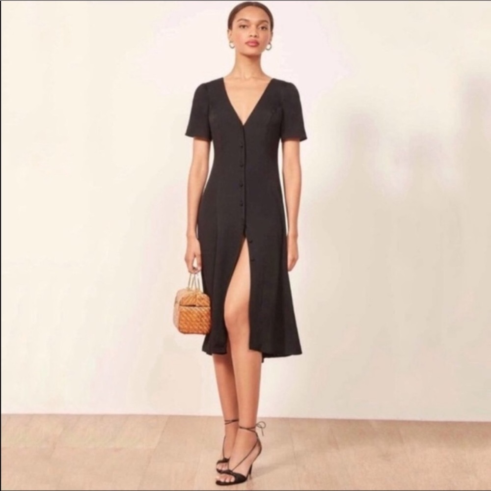 Reformation Locklin Black Dress